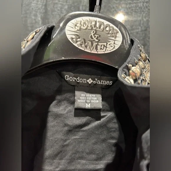 Gordon James Studded embellished Black Jacket Size Medium - Picture 4 of 4